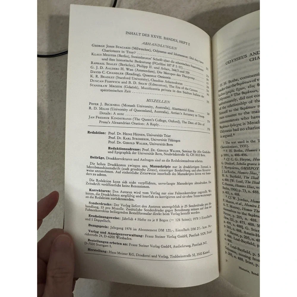 Historia Zeitschrift fur Alte Geschichte Band XXVII 1978 Ancient History Journal